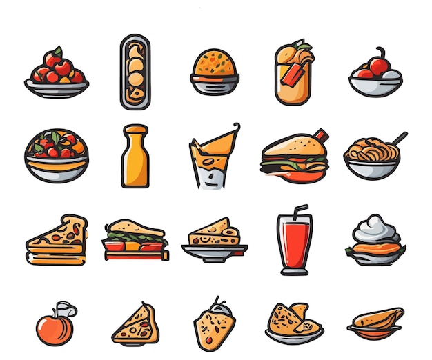 Free restaurant food vector icon set