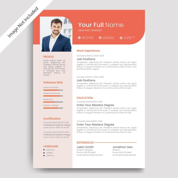 Free Resume CV vector modern simple template