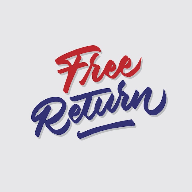 Free return hand lettering typography poster