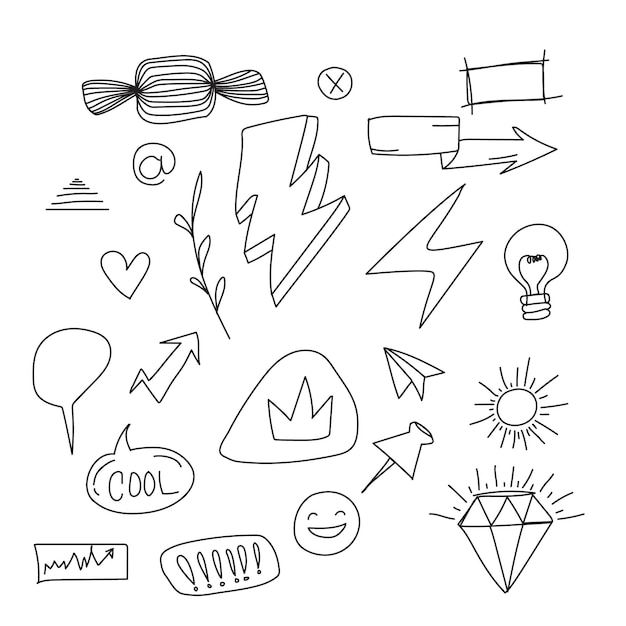 Vector free scribble vector hand drawn design set