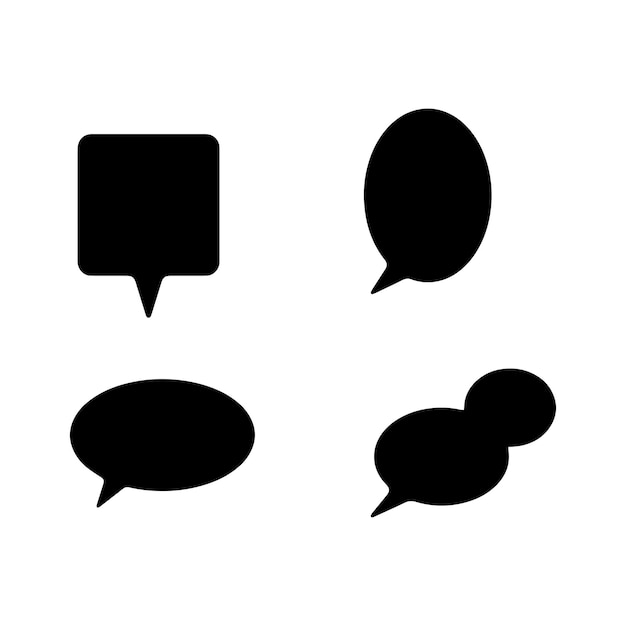 Vector free set of black speech bubbles vector bubbles