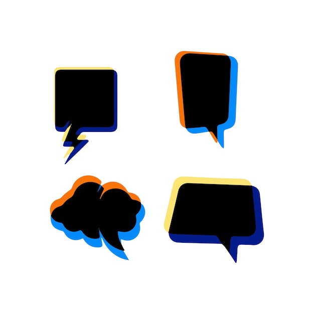 Vector free set of colorful speech bubbles vector bubbles