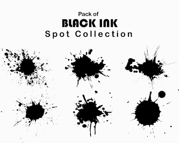 Free set of vector black ink splash effect template