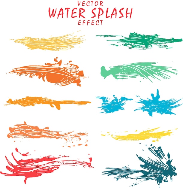 Free set of water color splash effect template