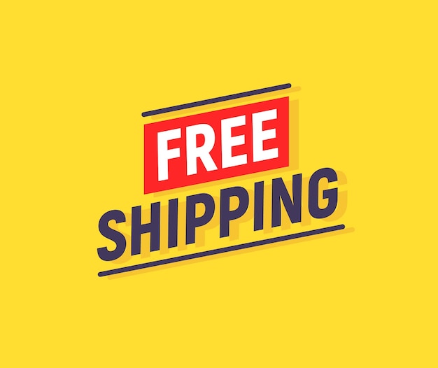 Free shipping delivery banner design Truck product shipping promotion typography