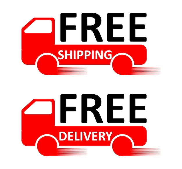 Free Shipping Flat vector illustration Free shipping logo concept Free Delivery