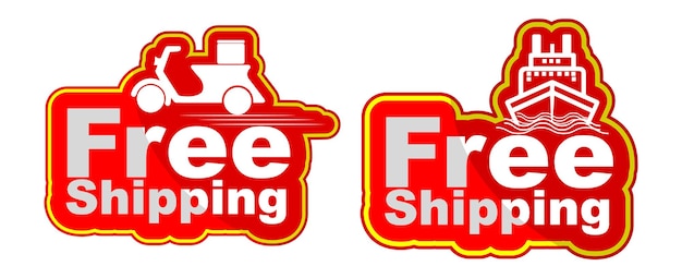 Free Shipping Flat vector illustration Free shipping logo concept Free Delivery