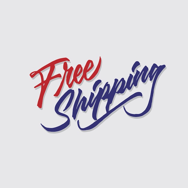 Vector a free shipping font that says free shipping on the top.