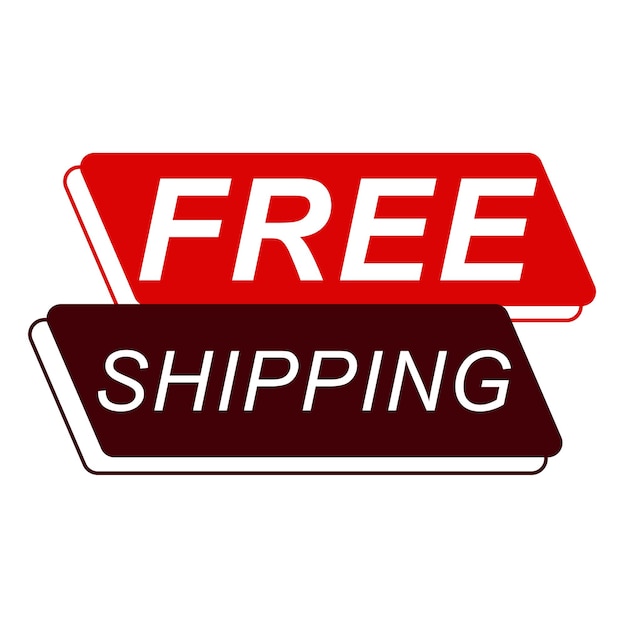 Free shipping label for online shop promotion. Vector illustration.