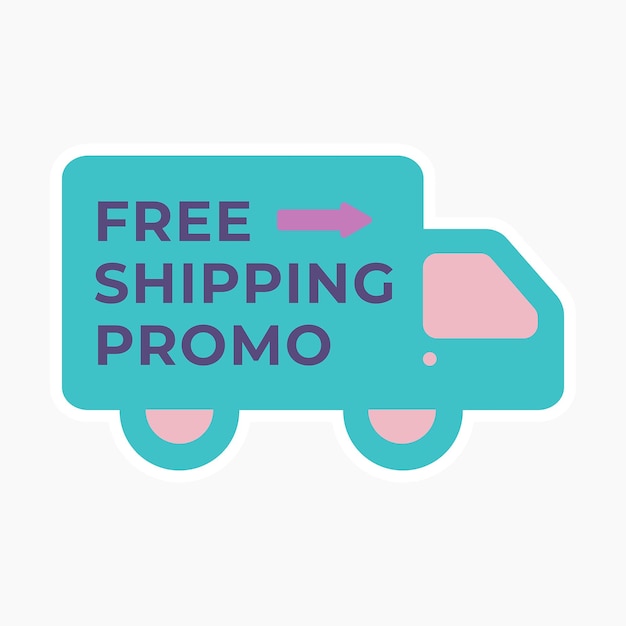 Vector free shipping promo sticker