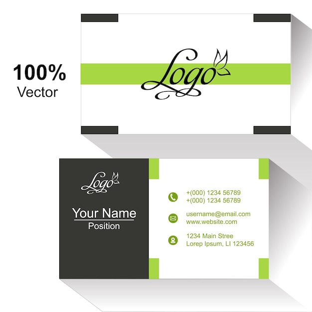 Free simple green Business Card Design