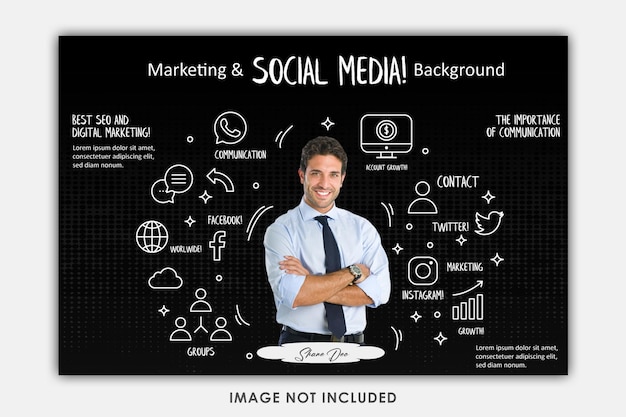 Social media gratuiti e vettore di post di marketing digitale