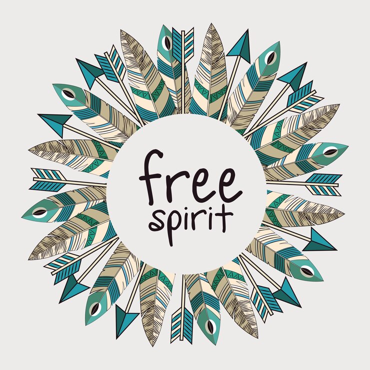 Vector free spirit boho style