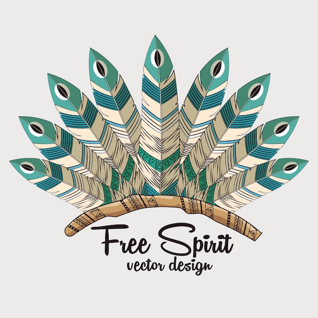 Vector free spirit boho style