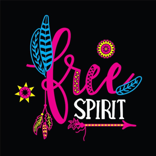 Design della maglietta della cultura indiana messicana dello spirito libero