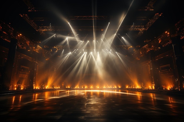 Vector free stage with lights lighting devices