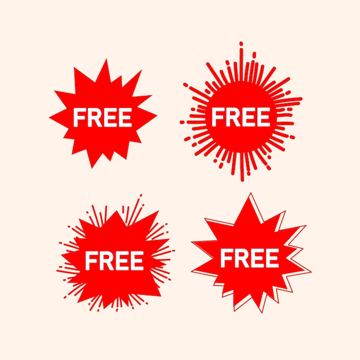 Vector free tag badge flat style icon sign symbol vector illustration isolated on white background