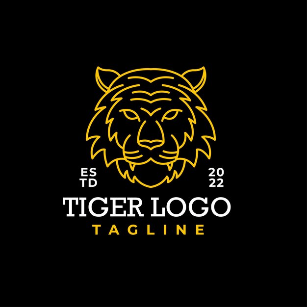 Vettore vettore libero dell'illustrazione di logo della tigre del tempalte