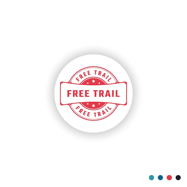 FREE TRAIL Sticker Sign or Stamp Round Label on White Background