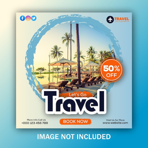 Free travel agency social media post template