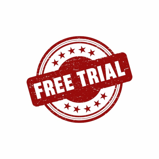 free trial grunge rubber stamp vector illustration.
