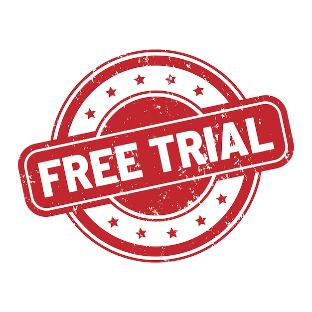 free trial round stamp icon grunge distressed style
