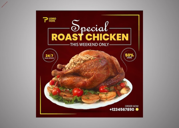 free vactor special delicious food social media banner post template