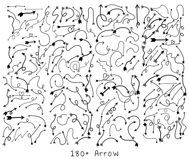 Vector free vector 150 hand drawn arrow set