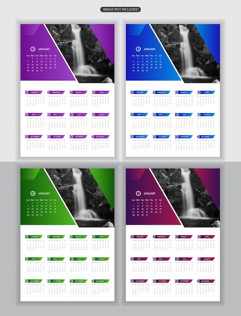 Free vector 2024 new year calendar template design