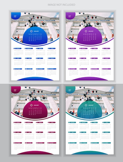 Vector free vector 2024 new year calendar template design