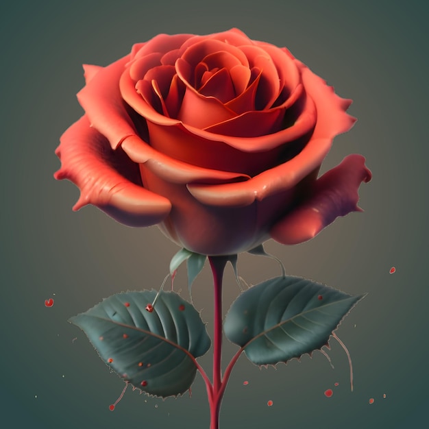 Free Vector 3d beautiful rose Ai generated