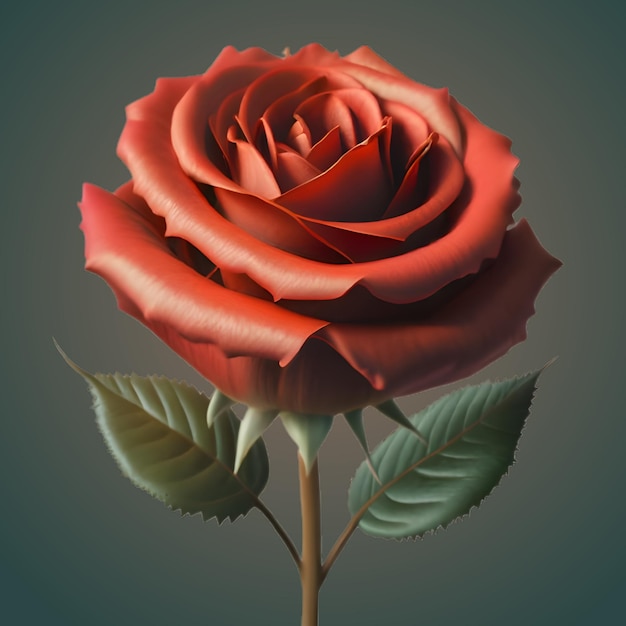 Free Vector 3d beautiful rose Ai generated