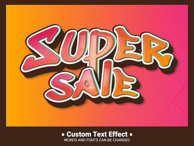 Free vector 3d super sale effetto di testo vettoriale