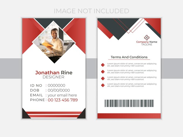 Vector free vector abstract id badge template with minimalist elements
