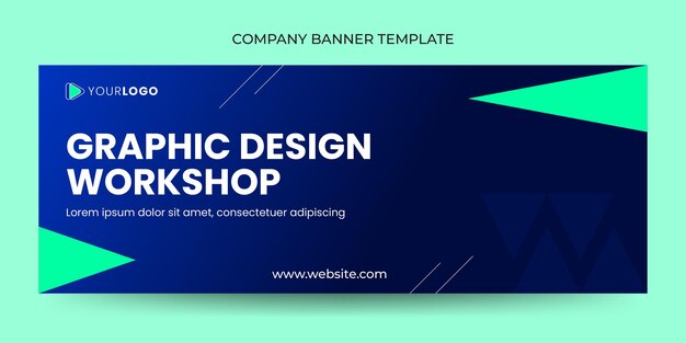 Free vector abstract modern banners company with geometric dark blue gradient shapes