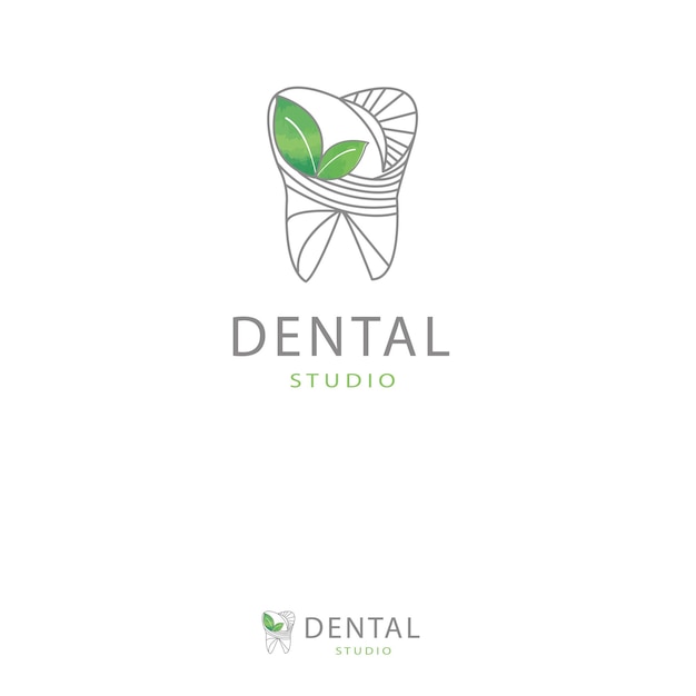 Free vector abstract natural leaf tooth dentist logo