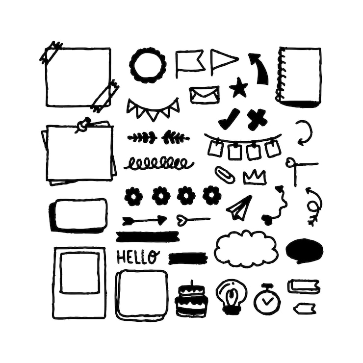 Vector free vector abstract scribble icons hand drawn doodle