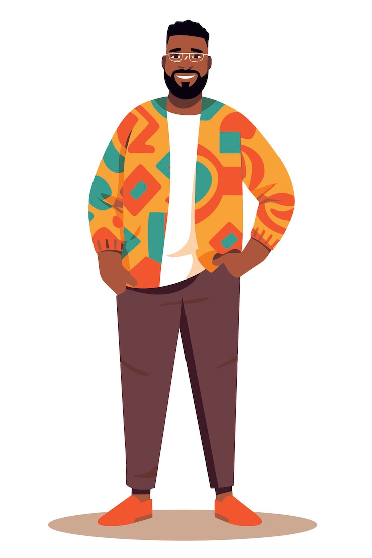 Vector free vector african american people casual wear outfit