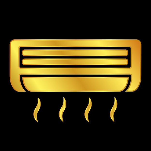 Vector free vector air conditioner logo template gold colored cooling icon