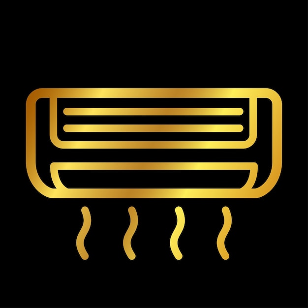 free vector air conditioner logo template gold colored cooling icon