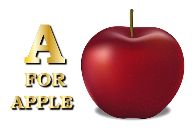 Vector free vector apple fruits with golden words