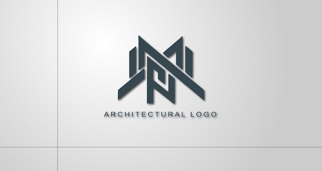 Logo architettonico vettoriale gratuito con stile unico e mockup