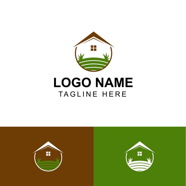 Free Vector art work for property logo and home garden