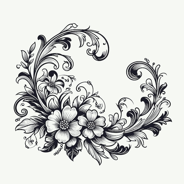 Vector free vector artistic vintage decorative sketch wedding floral background