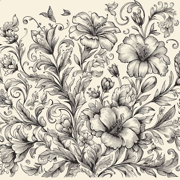 Vector free vector artistic vintage decorative sketch wedding floral background