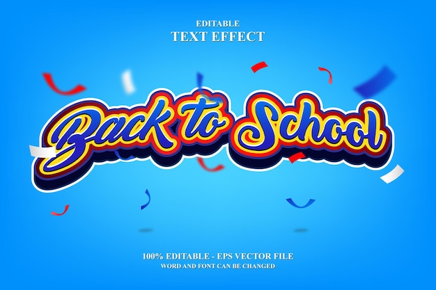 Free vector back to school text effect