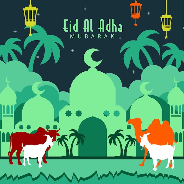 Free vector background for eid aladha celebration