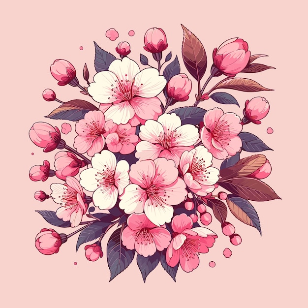 Free vector background template with cherry blossom