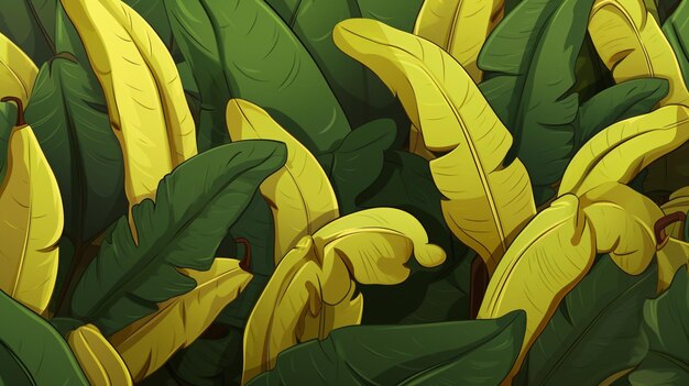 Свободный векторный фон банановых листьев