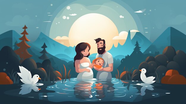 Vector free vector baptism background